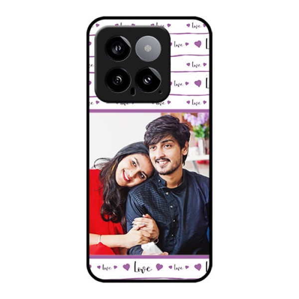 Xiaomi 14 5G Custom Glass Phone Case - Couples Heart Design