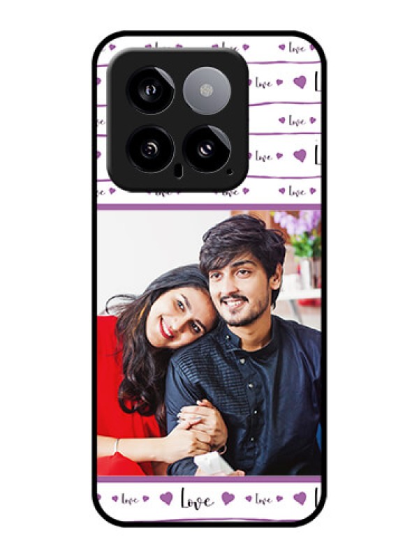 Custom Xiaomi 14 5G Custom Glass Phone Case - Couples Heart Design