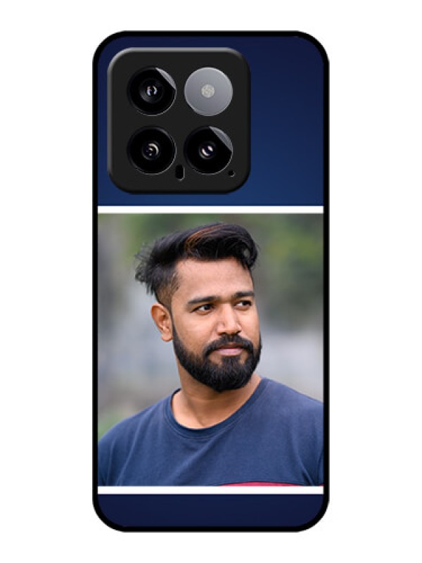 Custom Xiaomi 14 5G Custom Glass Phone Case - Simple Royal Blue Design