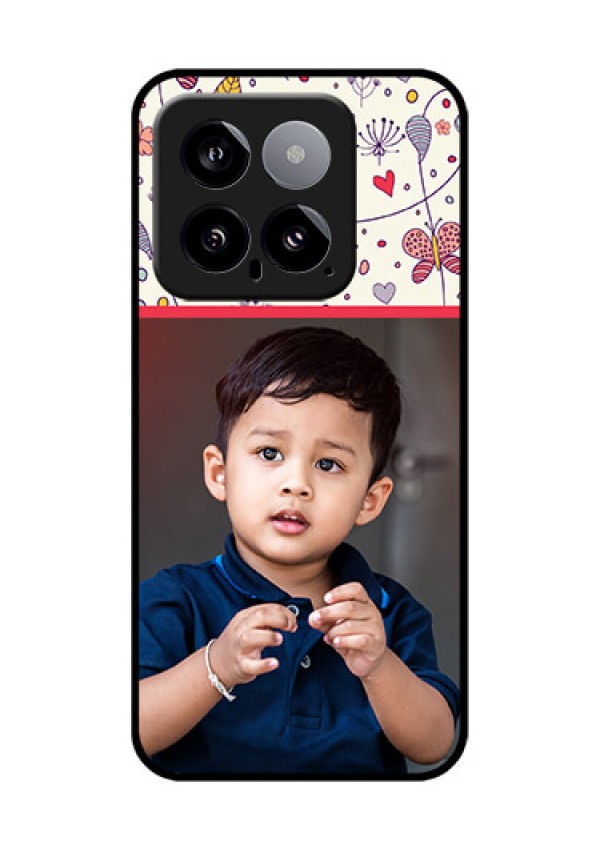Xiaomi 14 5G Custom Glass Phone Case - Premium Floral Design