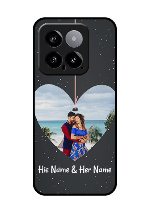 Xiaomi 14 5G Custom Glass Phone Case - Hanging Heart Design