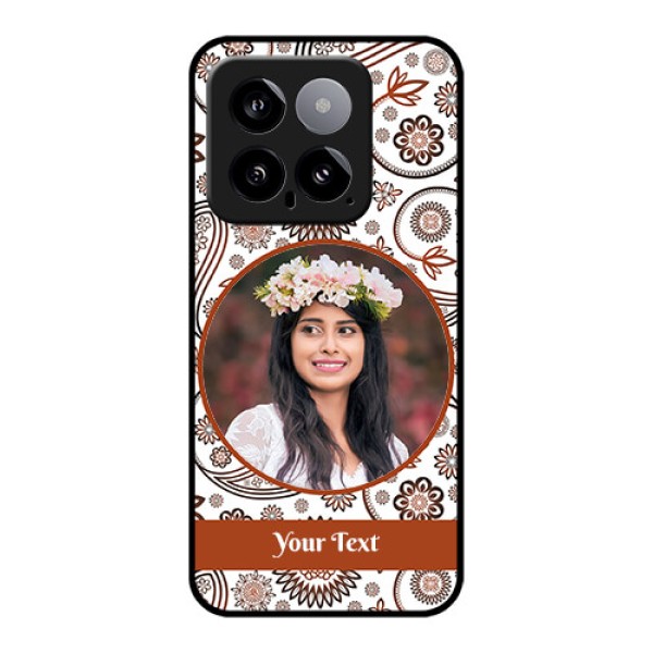 Xiaomi 14 5G Custom Glass Phone Case - Abstract Flower Design Xiaomi 14 5G Custom Glass Phone Case - Abstract Flower Design