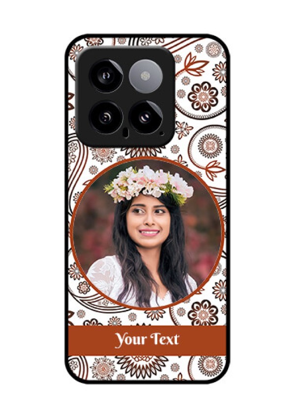 Xiaomi 14 5G Custom Glass Phone Case - Abstract Flower Design