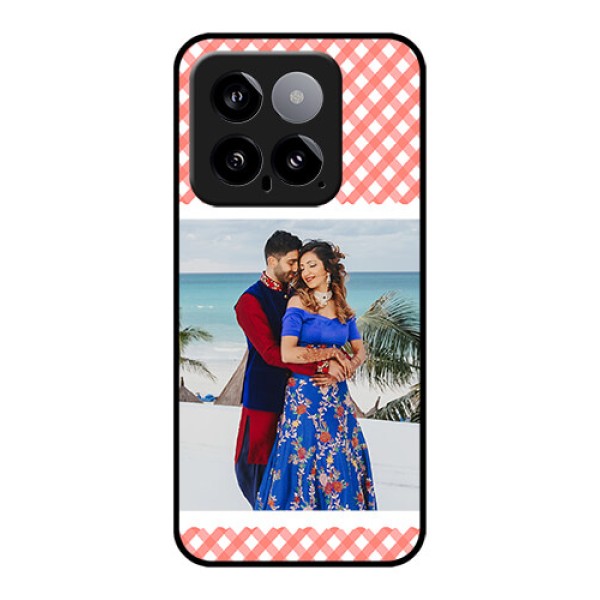 Xiaomi 14 5G Custom Glass Phone Case - Pink Pattern Design