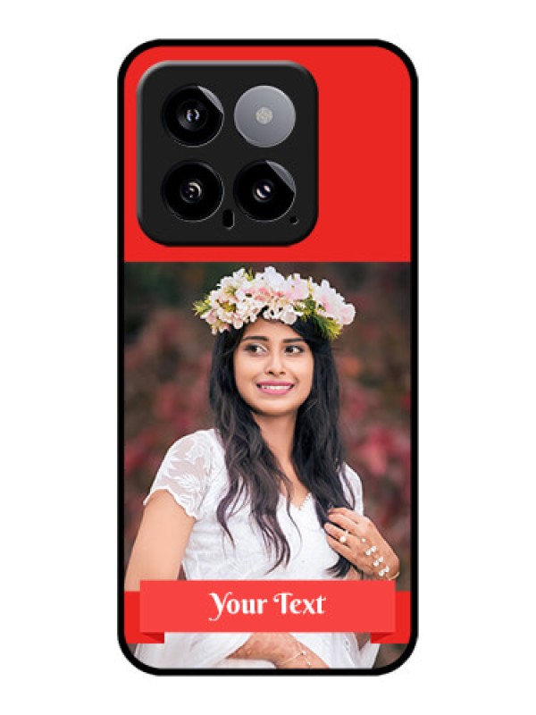 Custom Xiaomi 14 5G Custom Glass Phone Case - Simple Red Color Design
