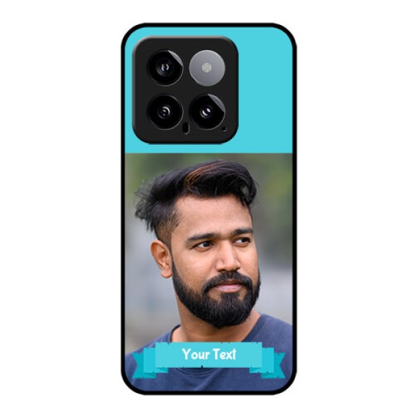 Xiaomi 14 5G Custom Glass Phone Case - Blue Color Design Xiaomi 14 5G Custom Glass Phone Case - Blue Color Design