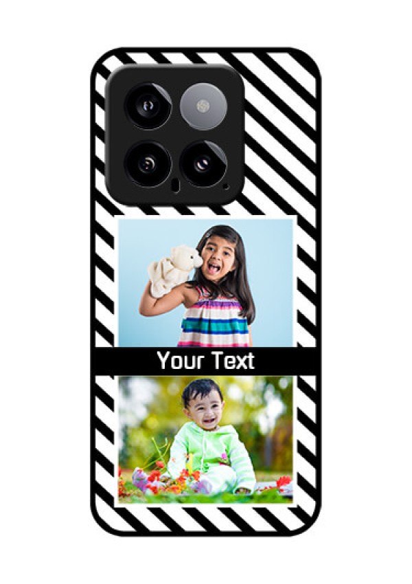 Xiaomi 14 5G Custom Glass Phone Case - Black And White Stripes Design