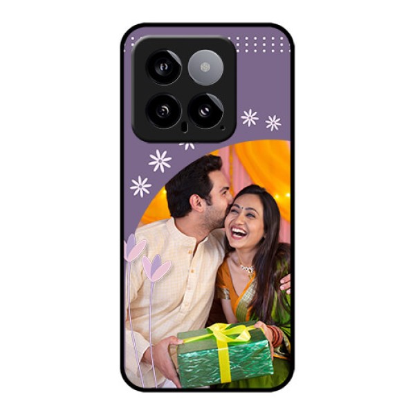 Xiaomi 14 5G Custom Glass Phone Case - Lavender Flowers Design Xiaomi 14 5G Custom Glass Phone Case - Lavender Flowers Design
