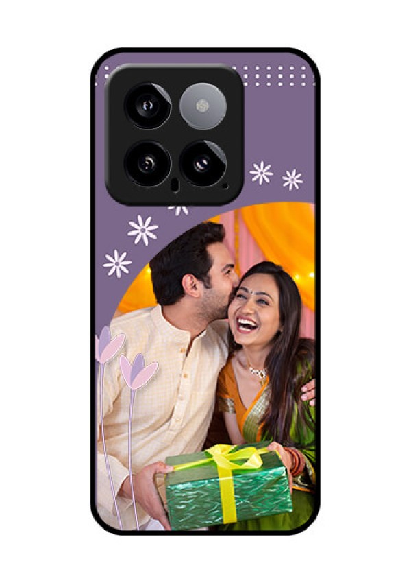 Xiaomi 14 5G Custom Glass Phone Case - Lavender Flowers Design
