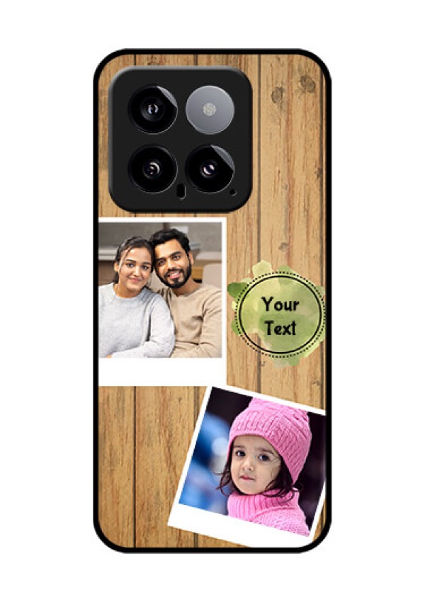 Xiaomi 14 5G Custom Glass Phone Case - Wooden Texture Design