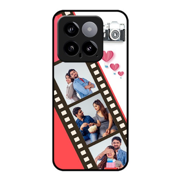 Xiaomi 14 5G Custom Glass Phone Case - 3 Image Holder With Film Reel Xiaomi 14 5G Custom Glass Phone Case - 3 Image Holder With Film Reel