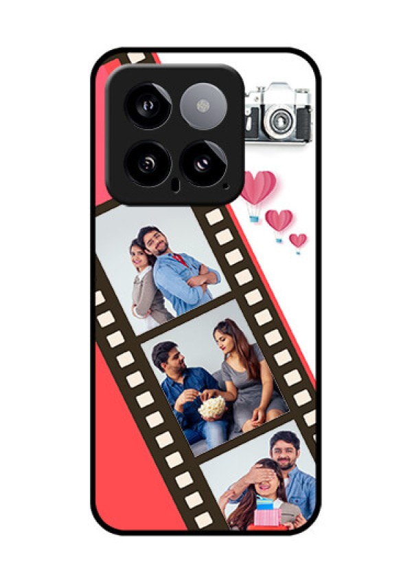 Xiaomi 14 5G Custom Glass Phone Case - 3 Image Holder With Film Reel