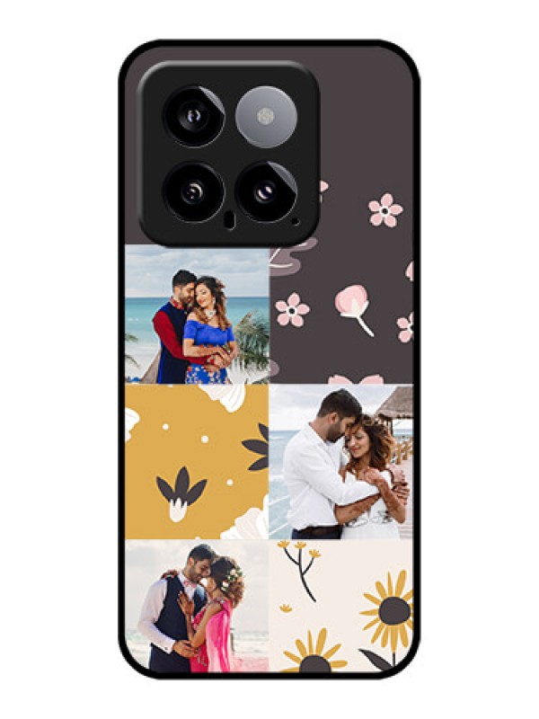 Custom Xiaomi 14 5G Custom Glass Phone Case - 3 Images With Floral Design