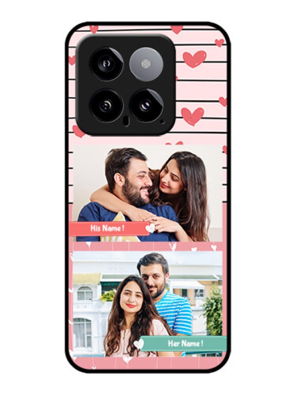 Custom Xiaomi 14 5G Custom Glass Phone Case - Photo With Heart Design