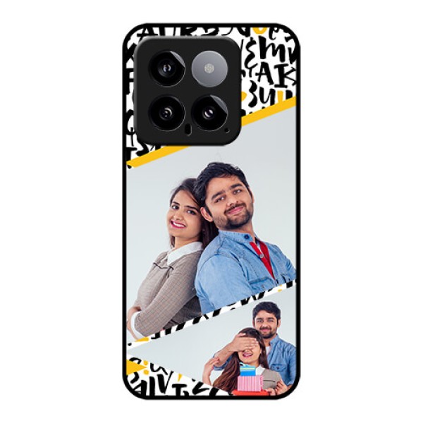 Xiaomi 14 5G Custom Glass Phone Case - Letters Pattern Design