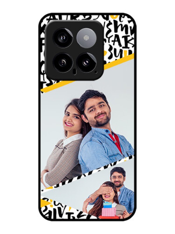 Custom Xiaomi 14 5G Custom Glass Phone Case - Letters Pattern Design