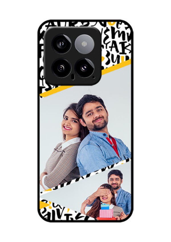 Xiaomi 14 5G Custom Glass Phone Case - Letters Pattern Design