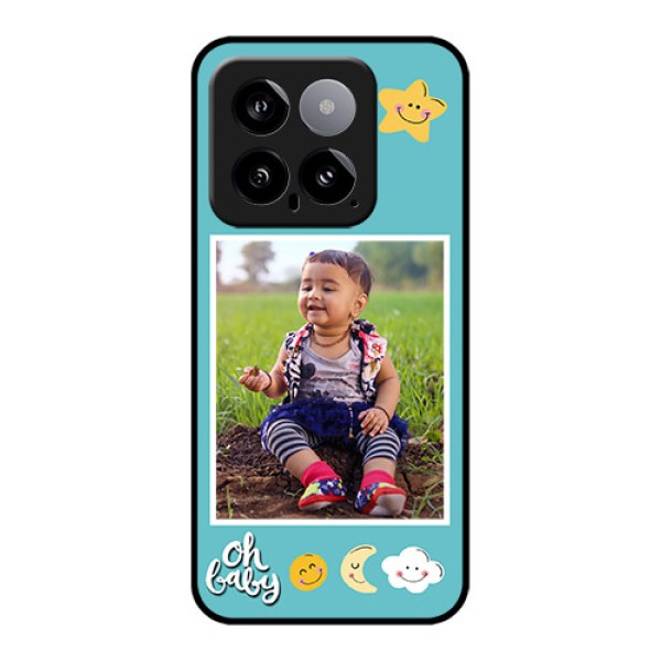 Xiaomi 14 5G Custom Glass Phone Case - Smiley Kids Stars Design Xiaomi 14 5G Custom Glass Phone Case - Smiley Kids Stars Design