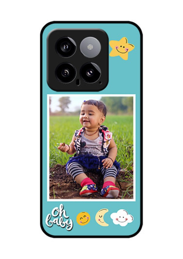 Xiaomi 14 5G Custom Glass Phone Case - Smiley Kids Stars Design