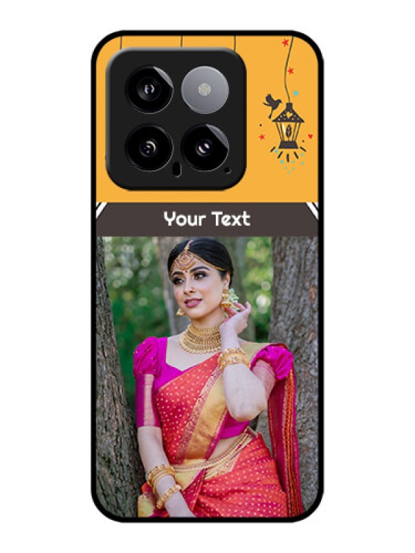 Custom Xiaomi 14 5G Custom Glass Phone Case - With Family Picture And Icons