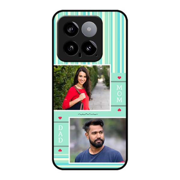 Xiaomi 14 5G Custom Glass Phone Case - Mom & Dad Pic Design