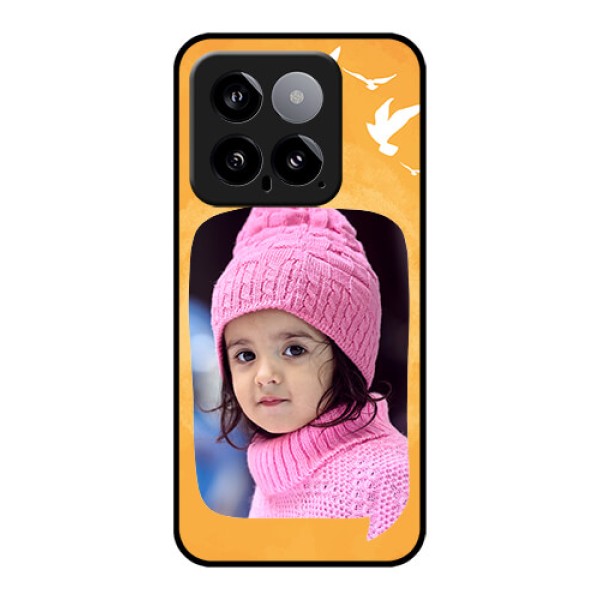 Xiaomi 14 5G Custom Glass Phone Case - Water Color Design With Bird Icons
