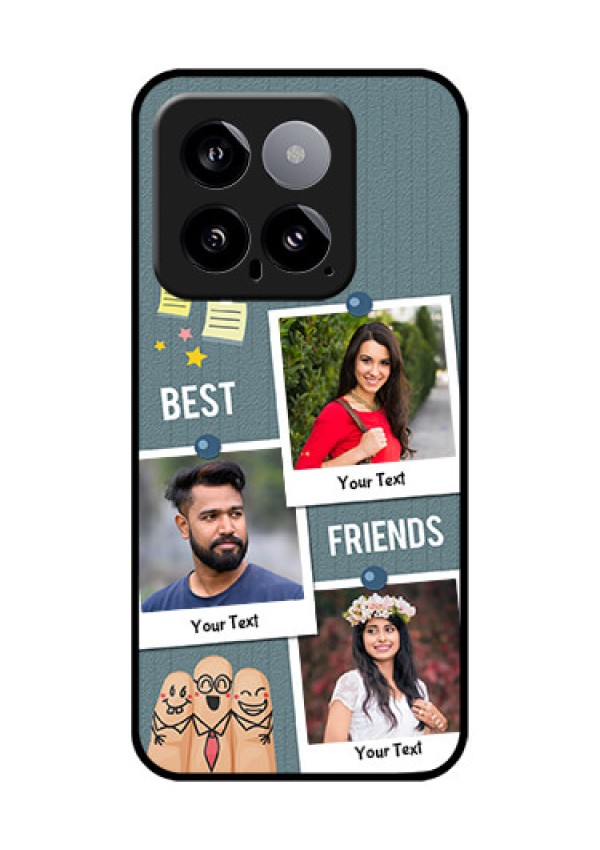 Xiaomi 14 5G Custom Glass Phone Case - Sticky Frames And Friendship Design