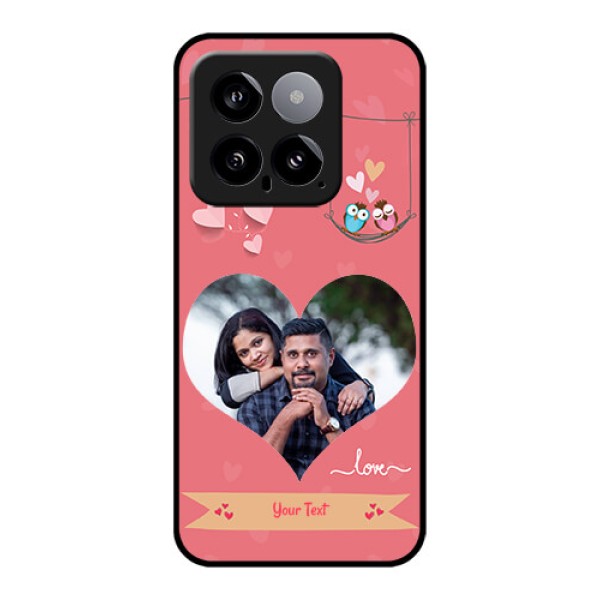 Xiaomi 14 5G Custom Glass Phone Case - Peach Color Love Design Xiaomi 14 5G Custom Glass Phone Case - Peach Color Love Design
