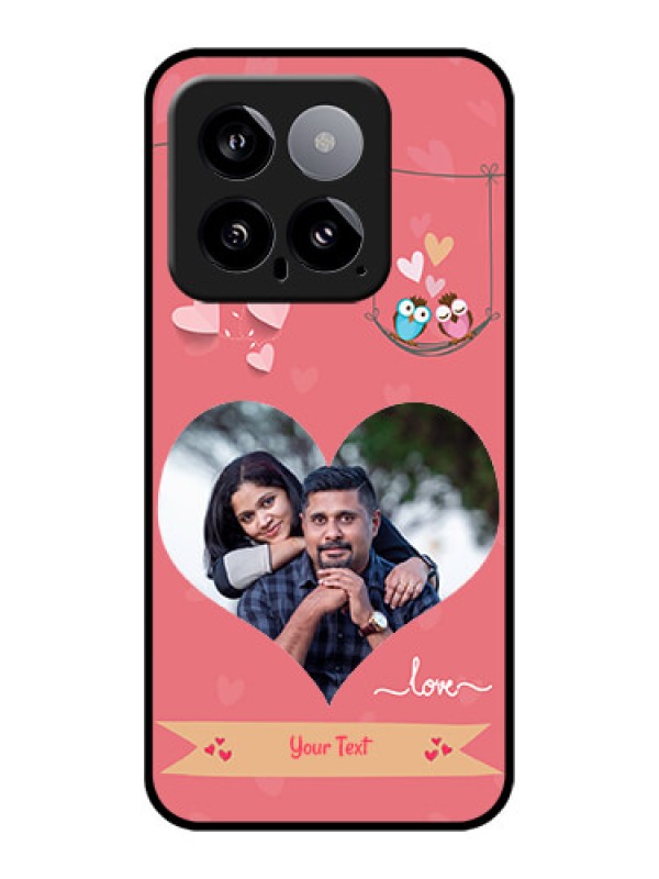 Custom Xiaomi 14 5G Custom Glass Phone Case - Peach Color Love Design