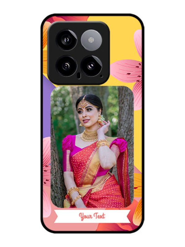 Custom Xiaomi 14 5G Custom Glass Phone Case - 3 Image With Vintage Floral Design