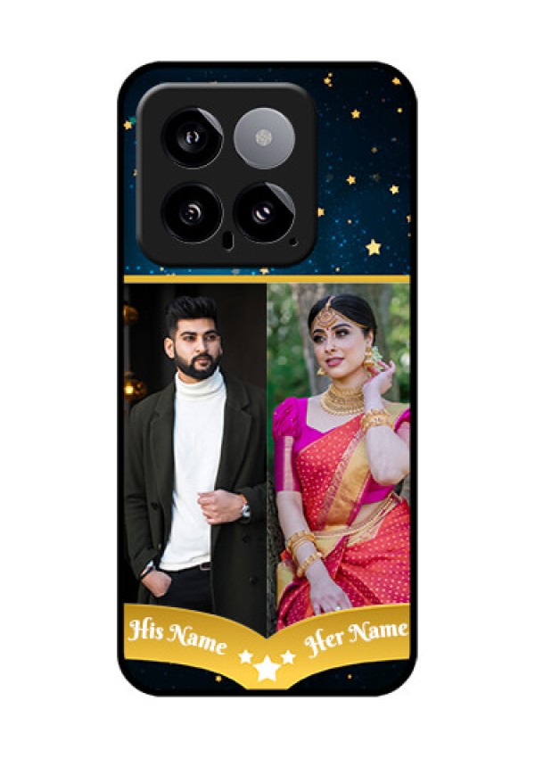 Xiaomi 14 5G Custom Glass Phone Case - Galaxy Stars Backdrop Design