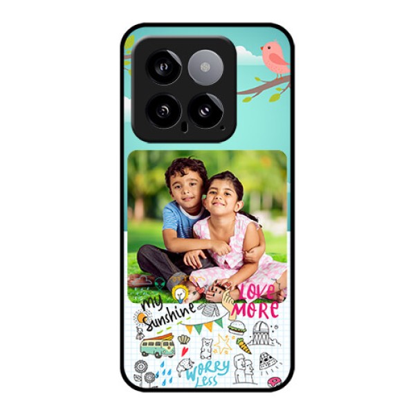 Xiaomi 14 5G Custom Glass Phone Case - Doodle Love Design