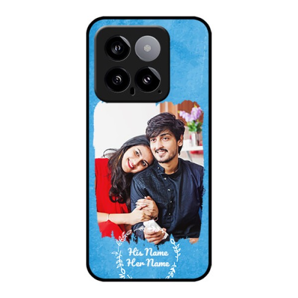 Xiaomi 14 5G Custom Glass Phone Case - Blue Color Vintage Design Xiaomi 14 5G Custom Glass Phone Case - Blue Color Vintage Design