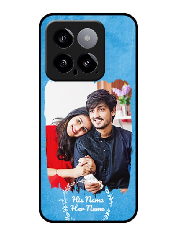 Custom Xiaomi 14 5G Custom Glass Phone Case - Blue Color Vintage Design
