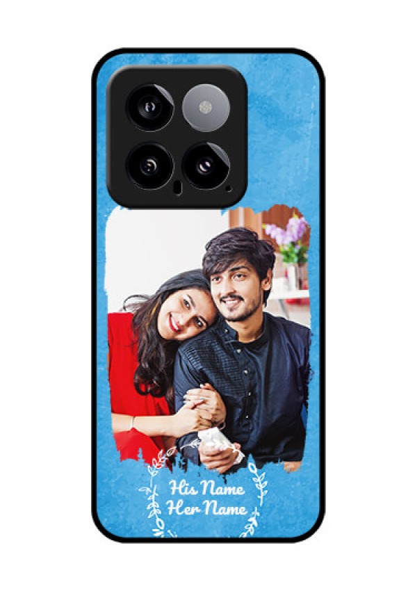 Xiaomi 14 5G Custom Glass Phone Case - Blue Color Vintage Design