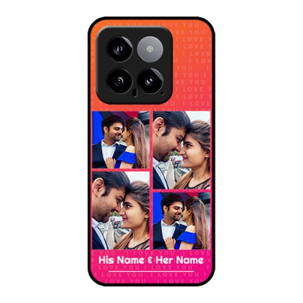 Xiaomi 14 5G Custom Glass Phone Case - I Love You Pink Design Xiaomi 14 5G Custom Glass Phone Case - I Love You Pink Design