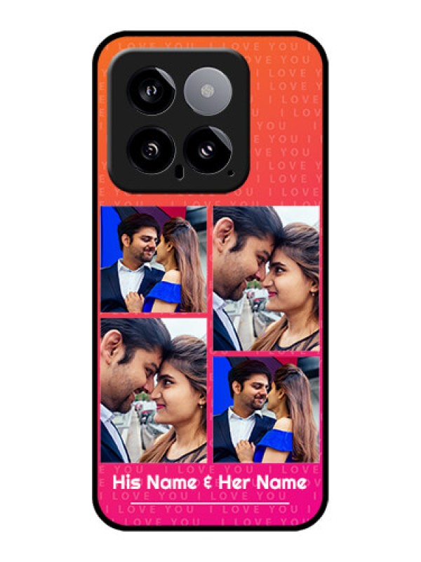 Custom Xiaomi 14 5G Custom Glass Phone Case - I Love You Pink Design