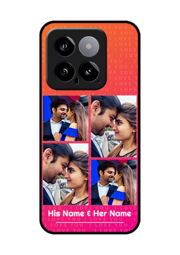 Xiaomi 14 5G Custom Glass Phone Case - I Love You Pink Design