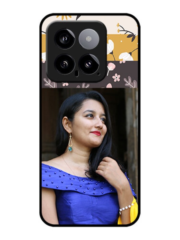 Custom Xiaomi 14 5G Custom Glass Phone Case - Stylish Floral Design