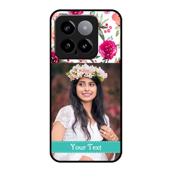 Xiaomi 14 5G Custom Glass Phone Case - Water Colors Floral Design Xiaomi 14 5G Custom Glass Phone Case - Water Colors Floral Design