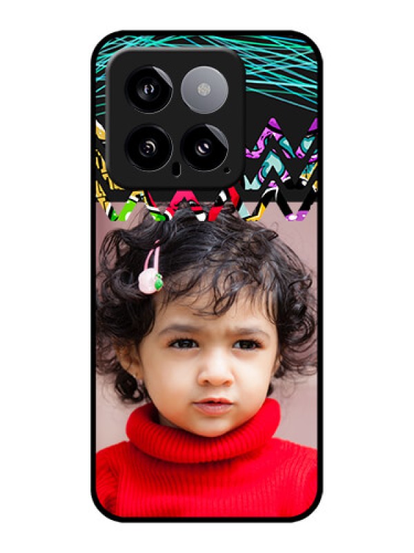 Custom Xiaomi 14 5G Custom Glass Phone Case - Neon Abstract Design