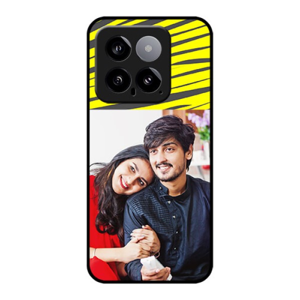 Xiaomi 14 5G Custom Glass Phone Case - Yellow Abstract Design