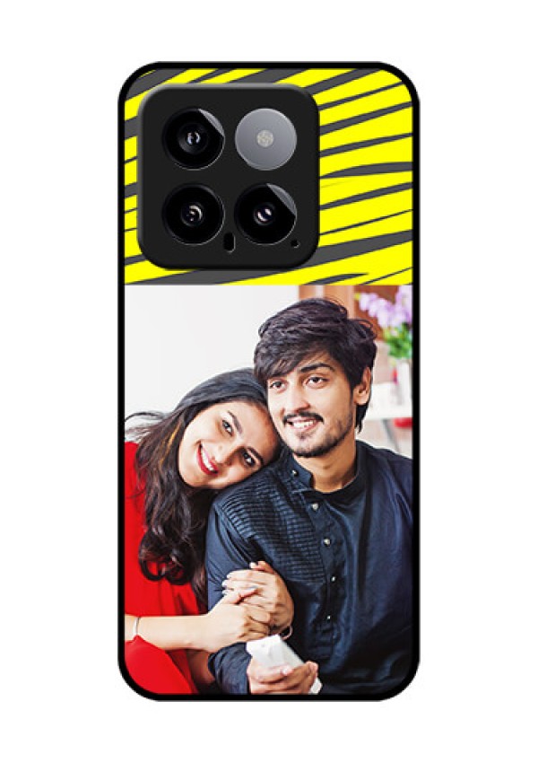 Xiaomi 14 5G Custom Glass Phone Case - Yellow Abstract Design