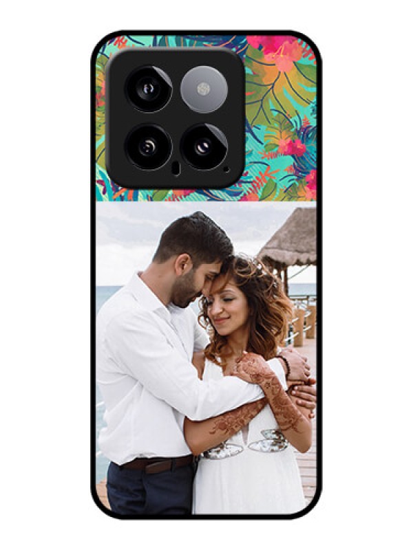 Custom Xiaomi 14 5G Custom Glass Phone Case - Watercolor Floral Design