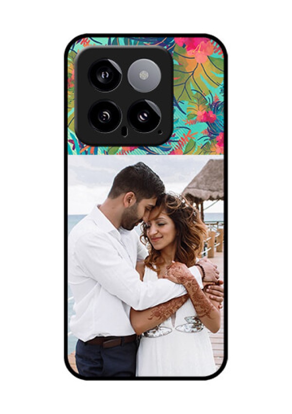 Xiaomi 14 5G Custom Glass Phone Case - Watercolor Floral Design