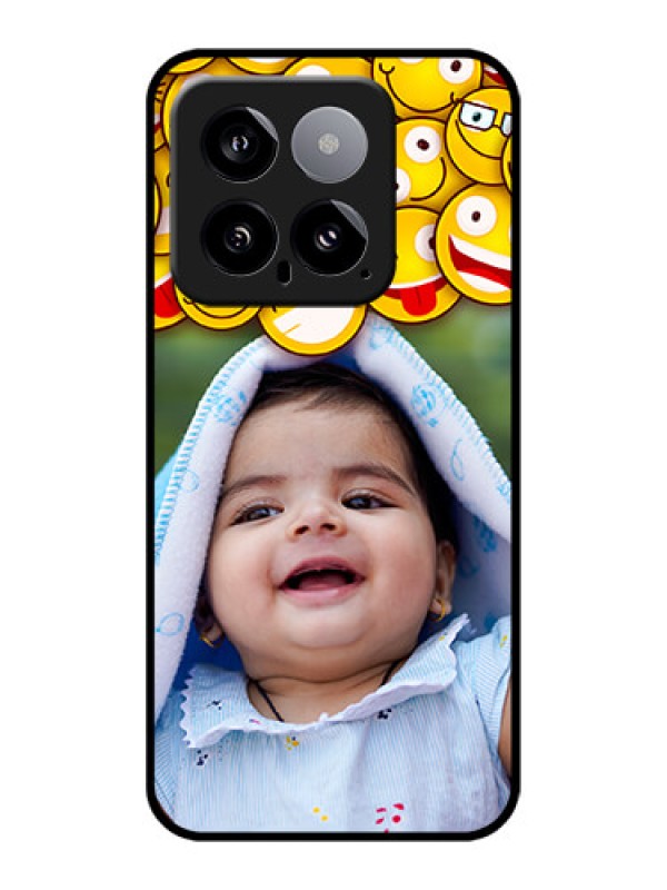 Custom Xiaomi 14 5G Custom Glass Phone Case - With Smiley Emoji Design