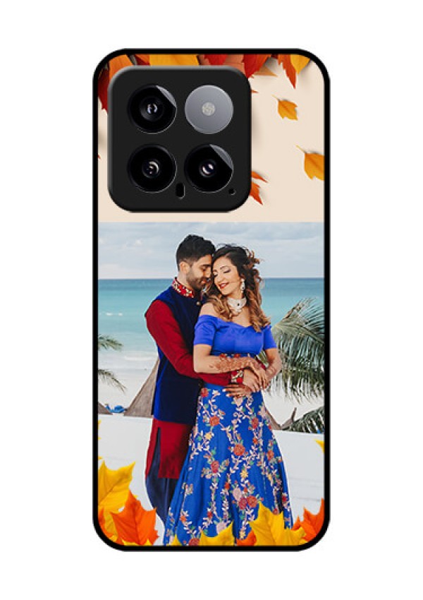 Xiaomi 14 5G Custom Glass Phone Case - Autumn Maple Leaves Design