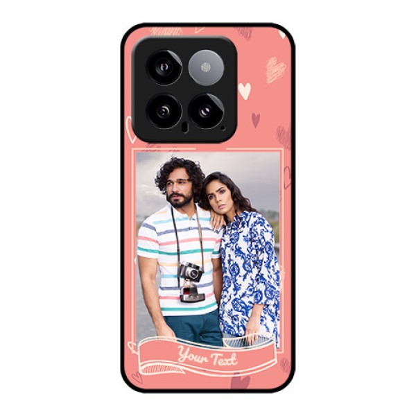 Xiaomi 14 5G Custom Glass Phone Case - Love Doodle Art Design Xiaomi 14 5G Custom Glass Phone Case - Love Doodle Art Design