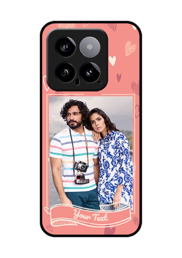 Xiaomi 14 5G Custom Glass Phone Case - Love Doodle Art Design