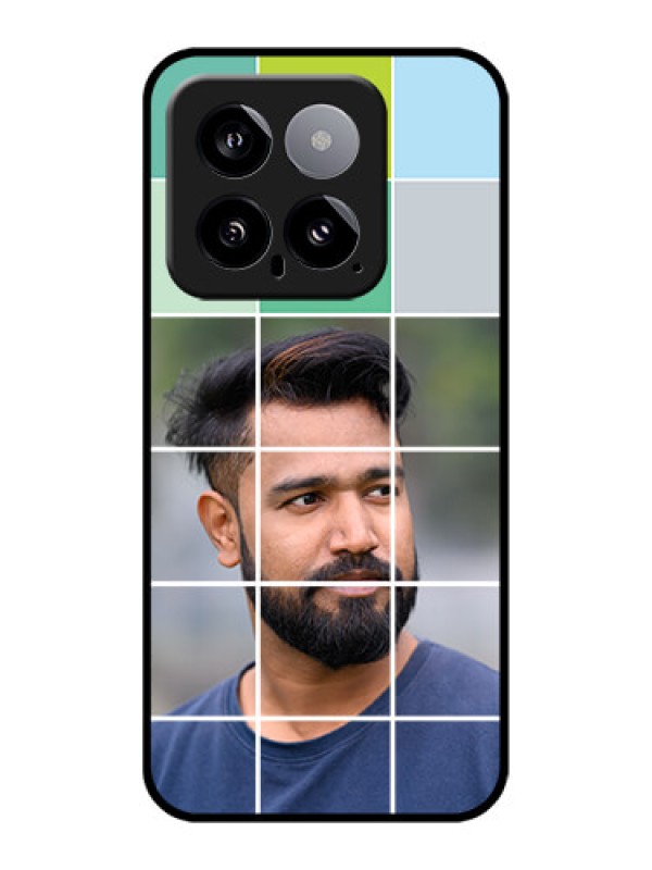 Custom Xiaomi 14 5G Custom Glass Phone Case - With White Box Pattern